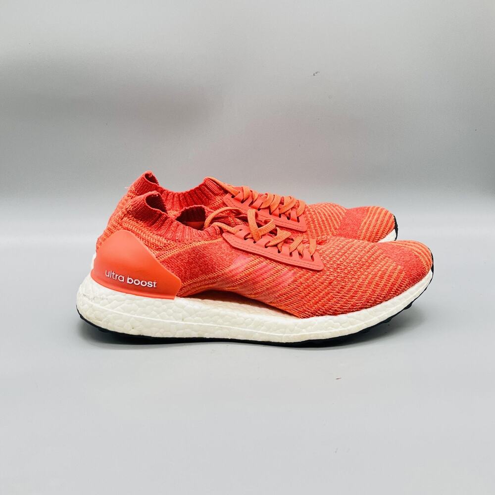 Adidas Shoes Womens 9.5 Orange Knit UltraBoost Uncaged Running Sneakers Comfort